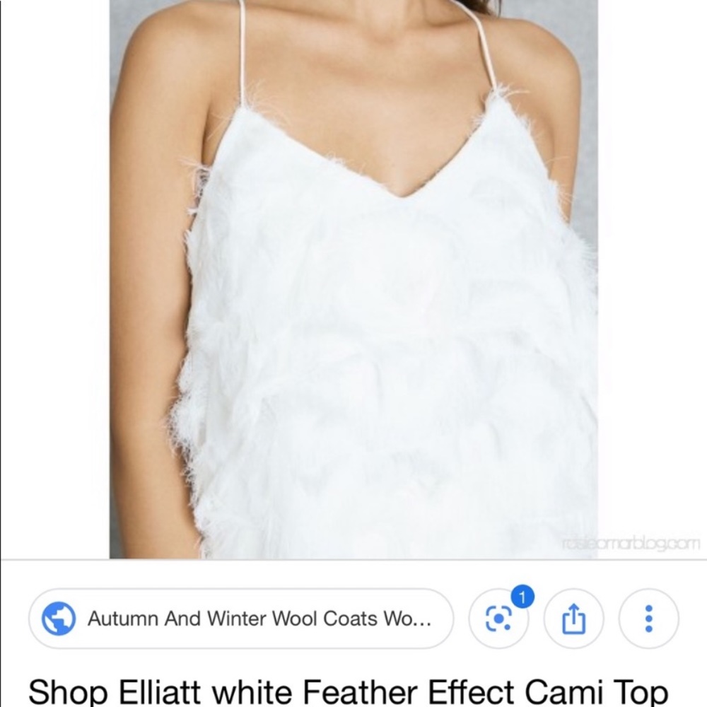 Elliatt white feather  fringe cami
